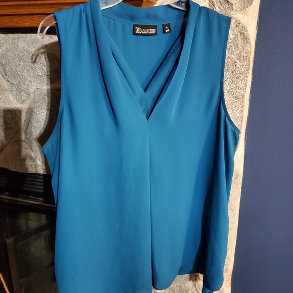 7th Avenue Tops - 7th Avenue Blue Sleeveless Blouse Top Size
